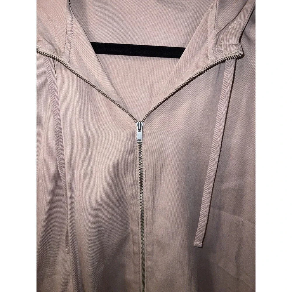 COS Hooded Zip Up Jacket Womens XS Pink Oversize Boyfriend Minimalist Casual